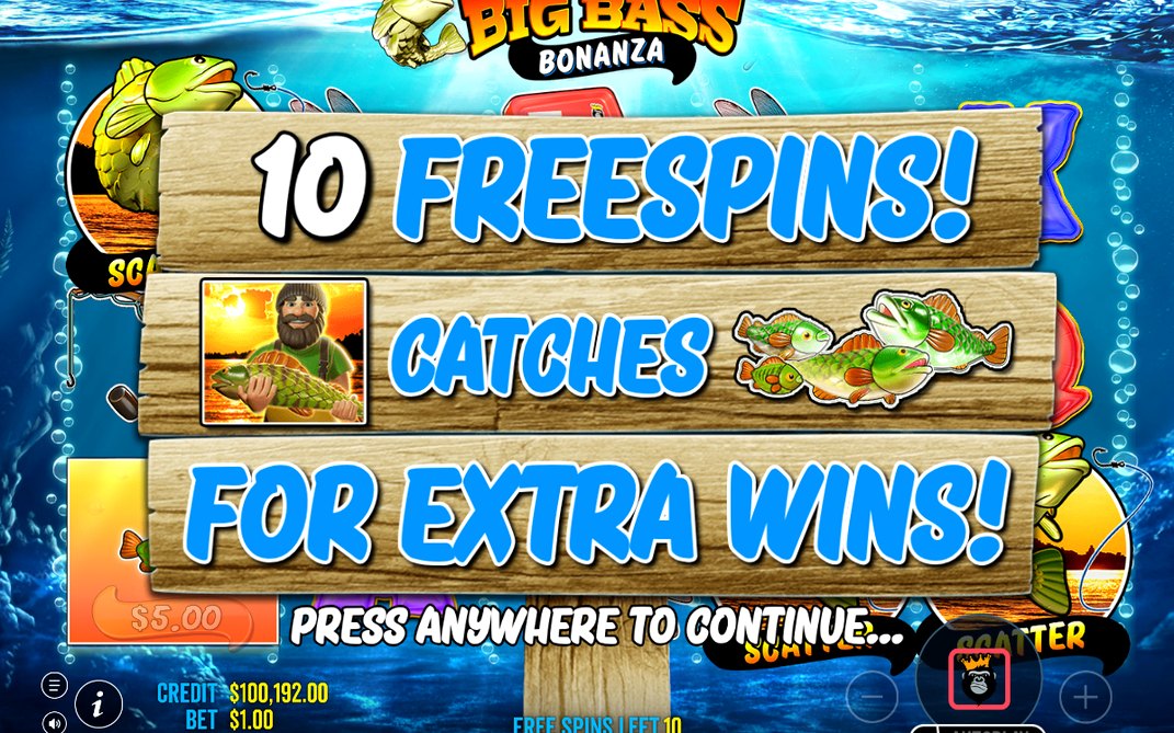 Gratisspinn med Fisherman Wild som samlar värdet på MONEY-symbolerna